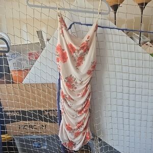 SHEIN Floral Mini Dress - White and Red